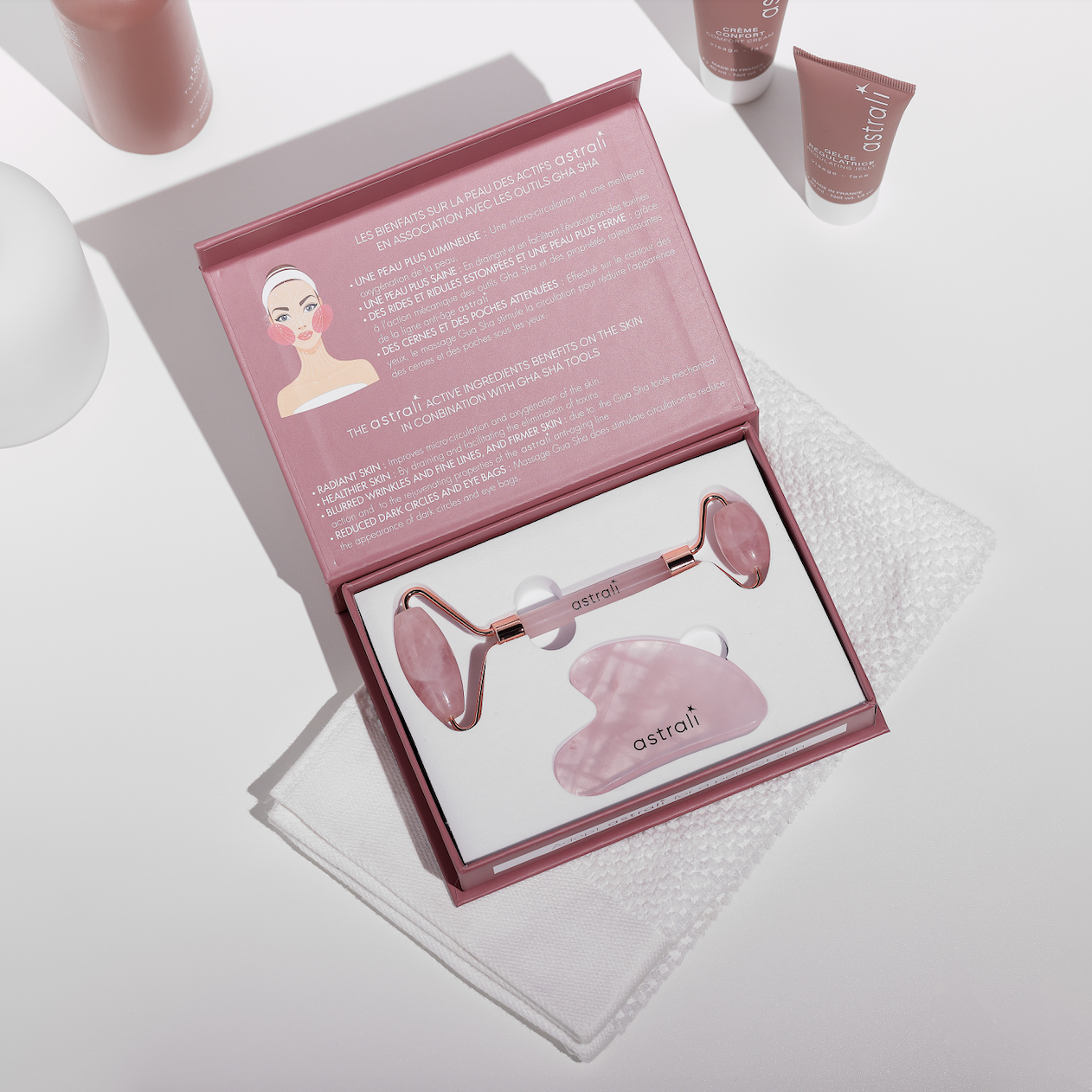 Roll-on & Gua Sha Box - sis. Gua sha lasta ja Jade-rulla - Vito Beauty