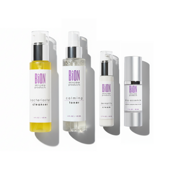 BiON Skincare Pre-Rosacea tuotteiden tuotepaketti, sisältää hoitotuotteita ruusufinnin ehkäisyyn ja ihon rauhoittamiseen.