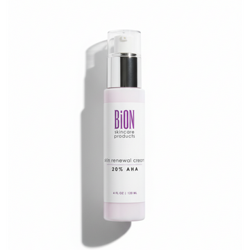 BiON Skincare Skin Renewal Cream 20% AHA kuoriva vartalovoide, ravitseva ja pehmentävä vartalolle, sisältää AHA-happoja.