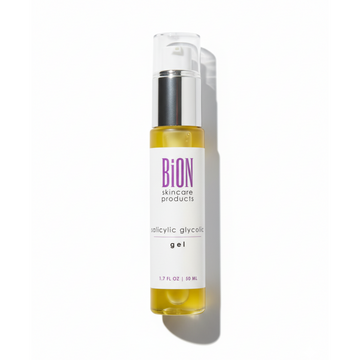 BiON Skincare Salicylic-Glycolic Geeli täsmähoitogeeli kasvojen ihon puhdistukseen ja exfoliaatioon.